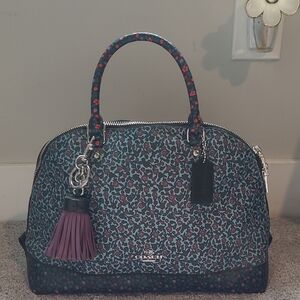 🟥 SOLD Coach Floral Satchel - Blue and Purple